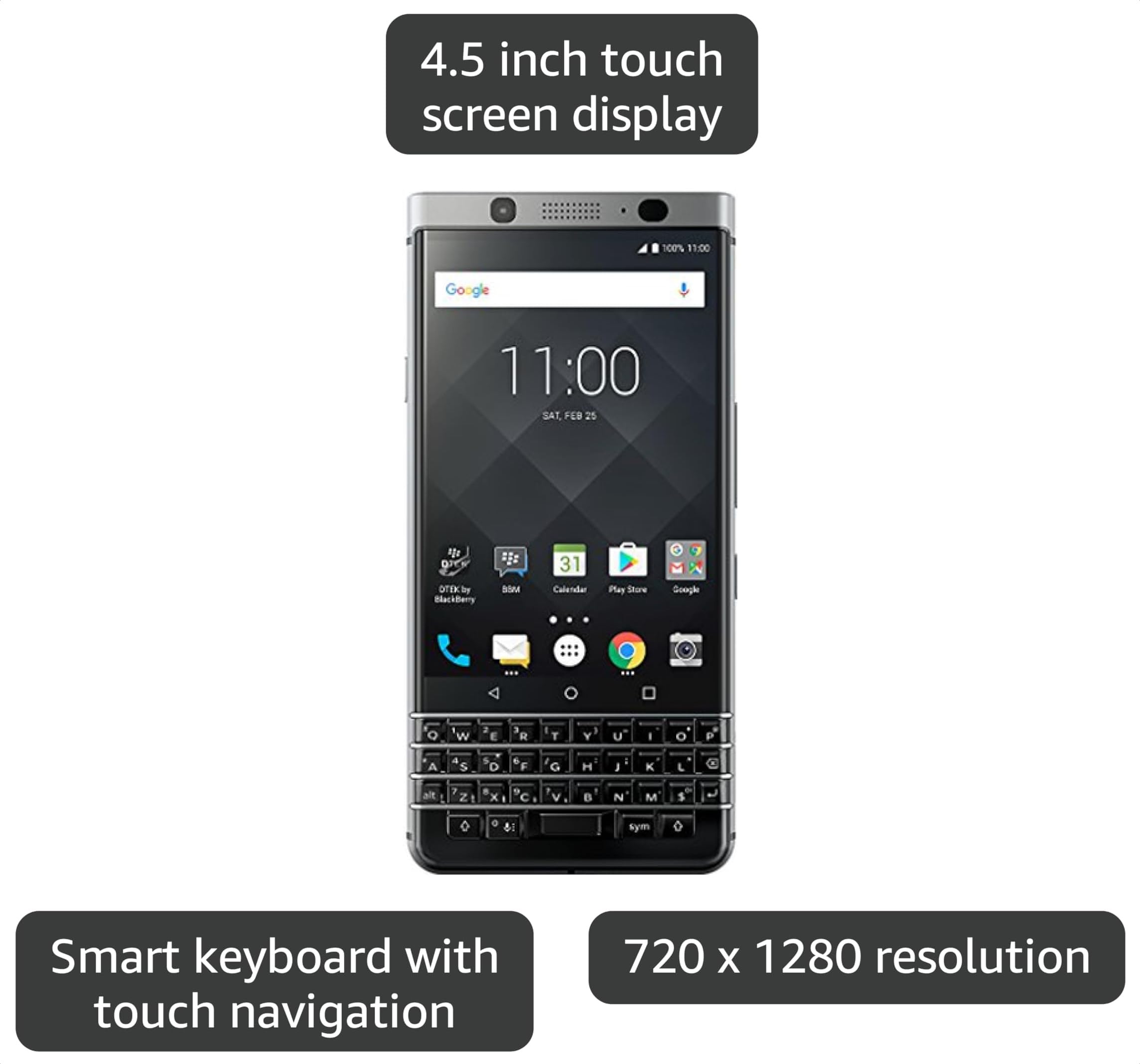 Amazon.com: BlackBerry KEYone 32GB BBB100-2 - 4.5